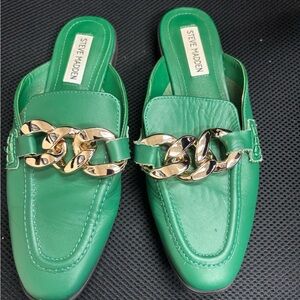 Steve Madden Cally Chain Mule Loafers - Green Size 7